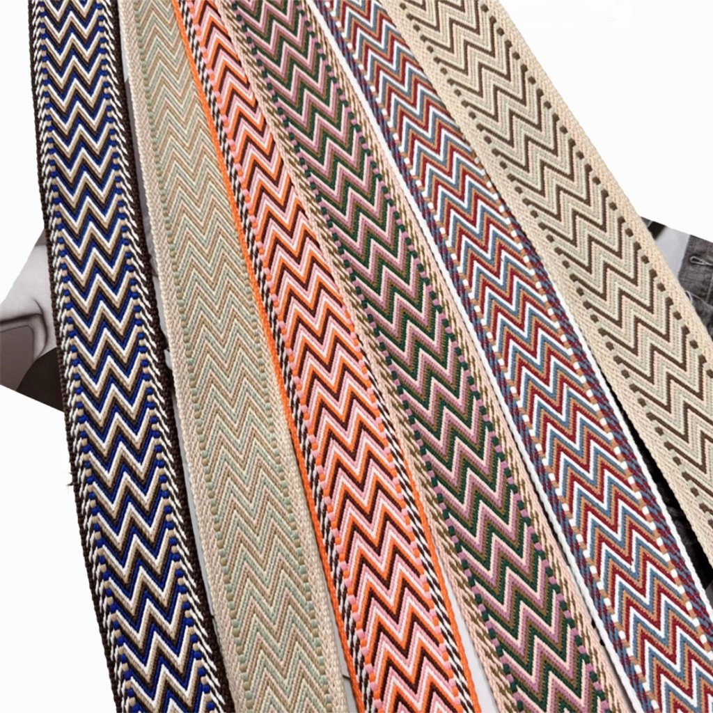 Eco-friendly Durable Embossed Double-Sided Jacquard Pattern cotton webbing